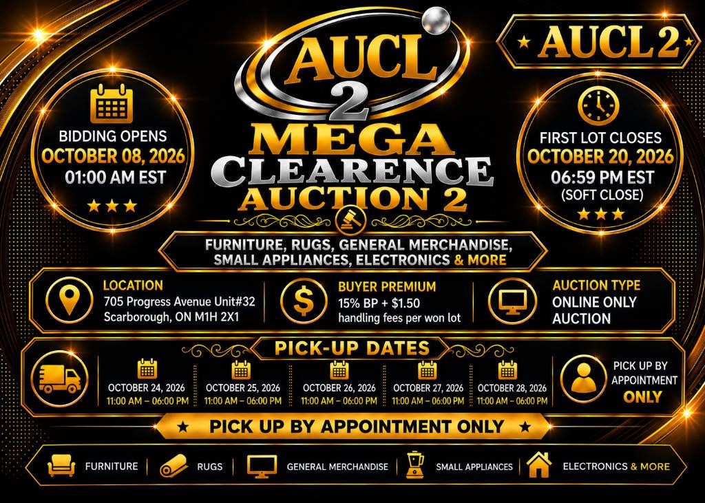 MEGA CLEARENCE AUCTION 2 – Scarborough